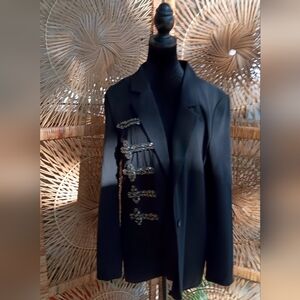 Alythea Elegant Black Women's Blazer with Embellishments_M